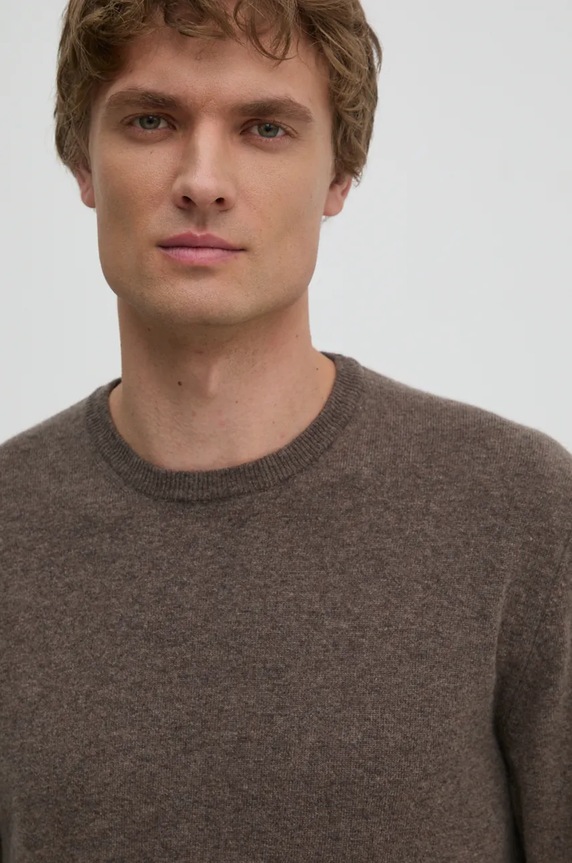 United Colors of Benetton sweter wełniany brązowy 1002U1G34