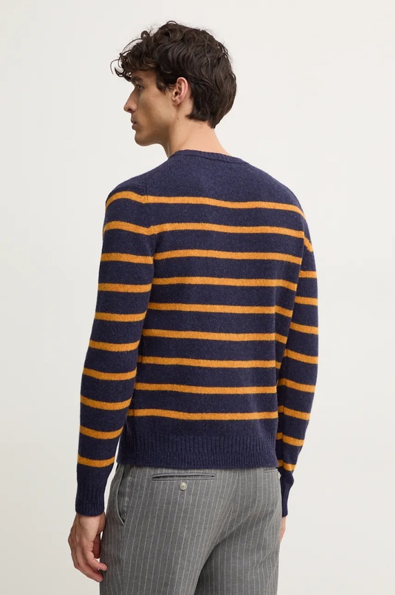 United Colors of Benetton sweter wełniany 103MK107U granatowy NC24