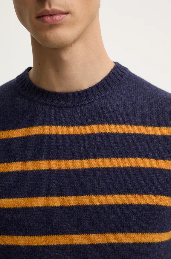 United Colors of Benetton sweter wełniany granatowy 103MK107U
