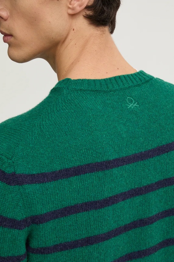 United Colors of Benetton gyapjú pulóver zöld 103MK107U