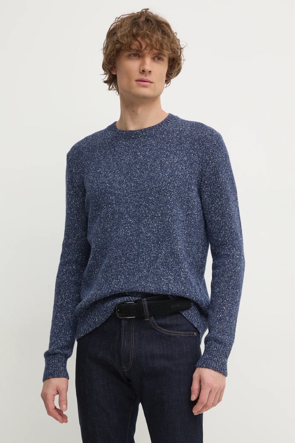 United Colors of Benetton sweter wełna granatowy 1VZBU109G