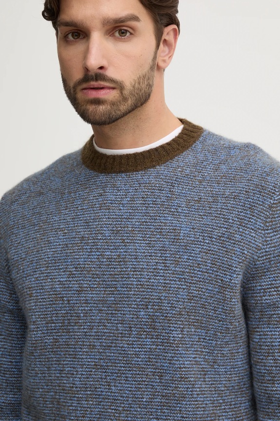 United Colors of Benetton sweter wełniany niebieski 103AK108O