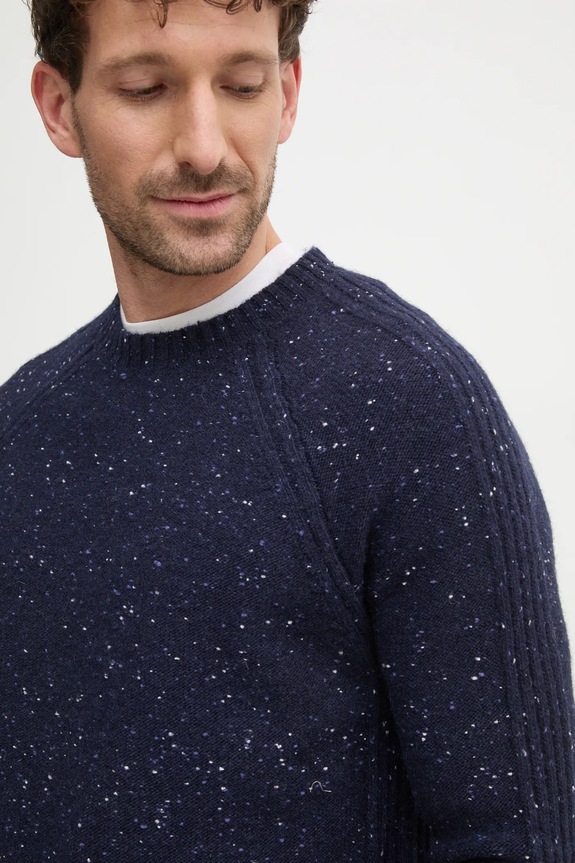 United Colors of Benetton sweter wełniany 1KBAU1081 granatowy