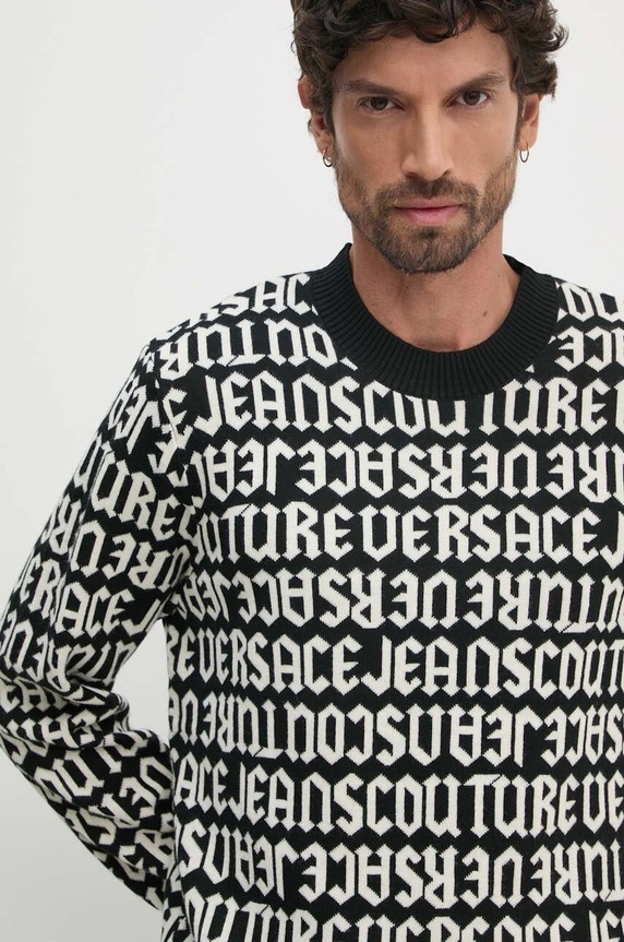 Versace Jeans Couture sweter wełniany czarny 77GAFM03.CMN91