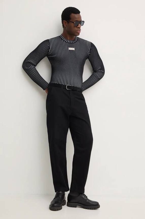 Versace Jeans Couture pulover 77GAFM04.CMN67 negru AW24