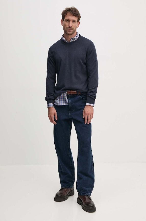 Paul&Shark sweter wełniany 11311001 granatowy AW25