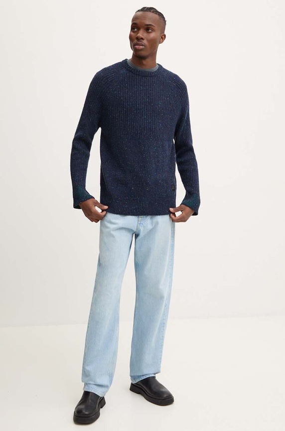 Vlnený sveter PS Paul Smith M2R.968Y.N22234 tmavomodrá AW24