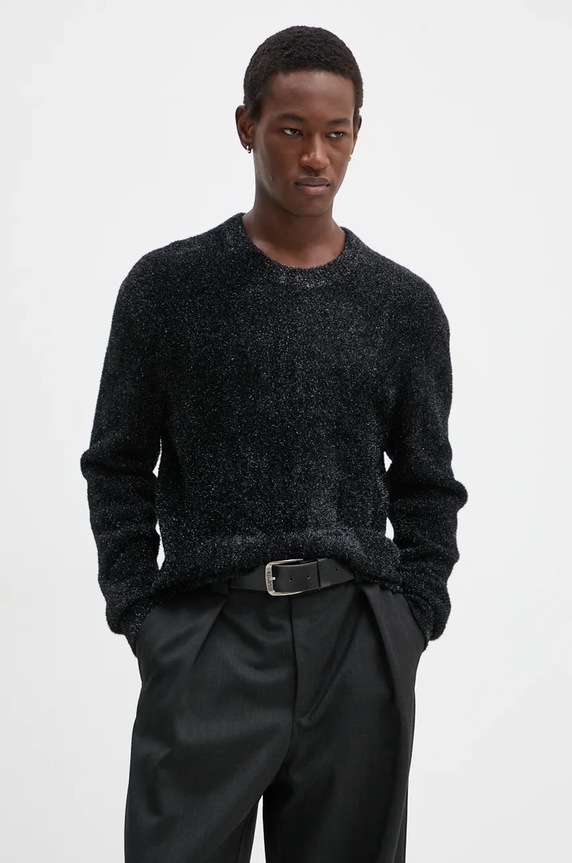 The Kooples sweter kaszmirowy szpic czarny HPUL29023K
