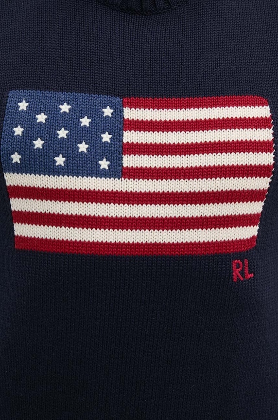 Bavlněný svetr Polo Ralph Lauren 710718281 námořnická modř