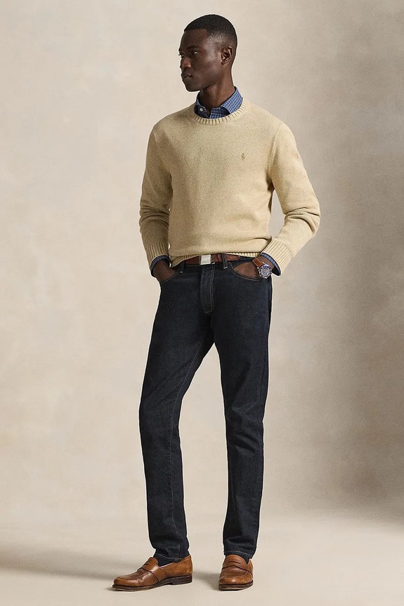 Odzież Polo Ralph Lauren sweter bawełniany 710810846 brązowy