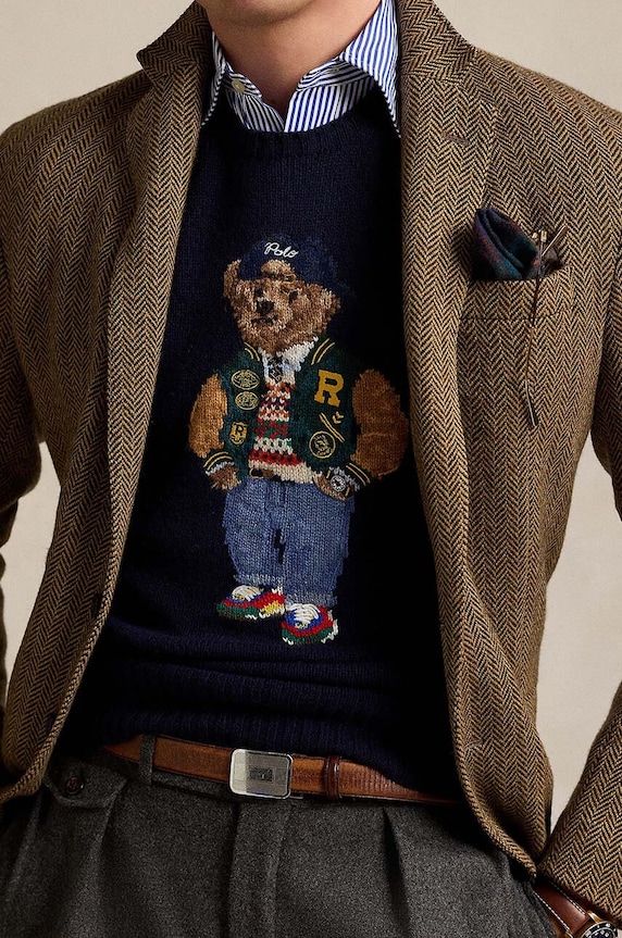 Polo Ralph Lauren sweter wełniany 710946138 granatowy