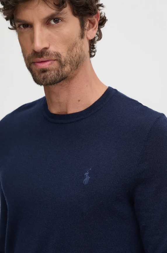 Polo Ralph Lauren maglione in lana 710946143 blu navy