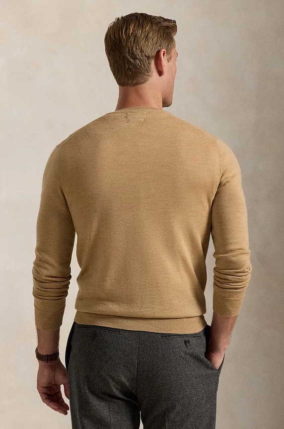 Vlnený sveter Polo Ralph Lauren 710946143 hnedá AW25