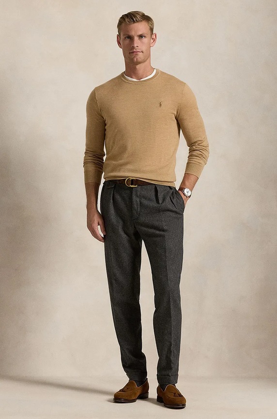 Oblečenie Vlnený sveter Polo Ralph Lauren 710946143 hnedá