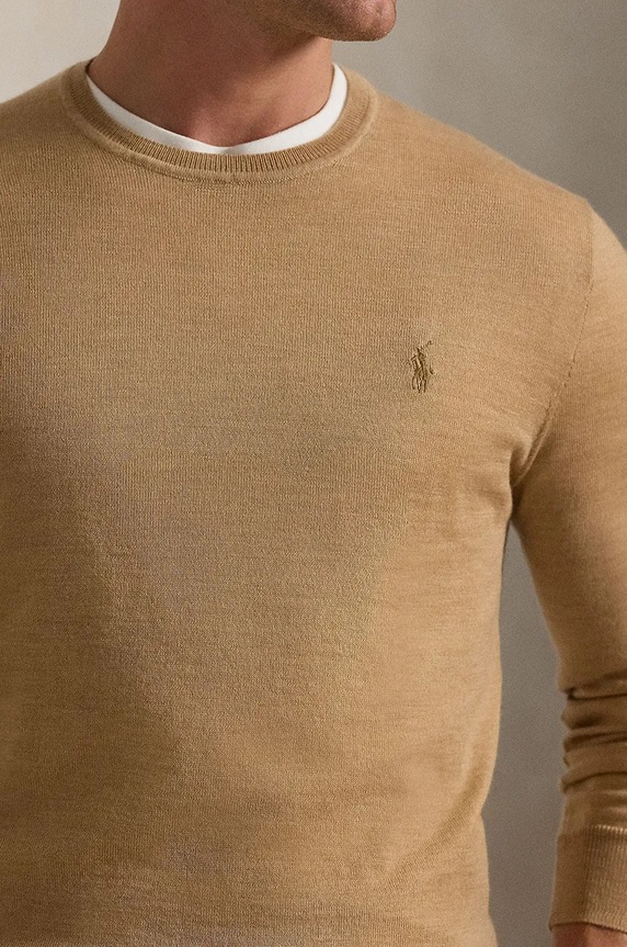 Vlnený sveter Polo Ralph Lauren hnedá 710946143