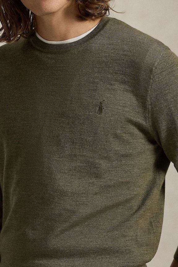 Vlnený sveter Polo Ralph Lauren zelená 710946143