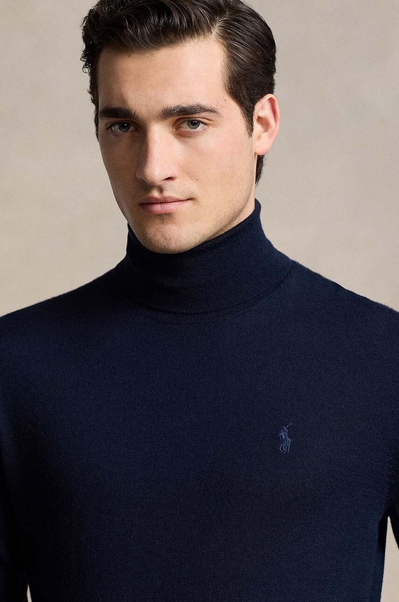 Vlněný svetr Polo Ralph Lauren modrá 710946145