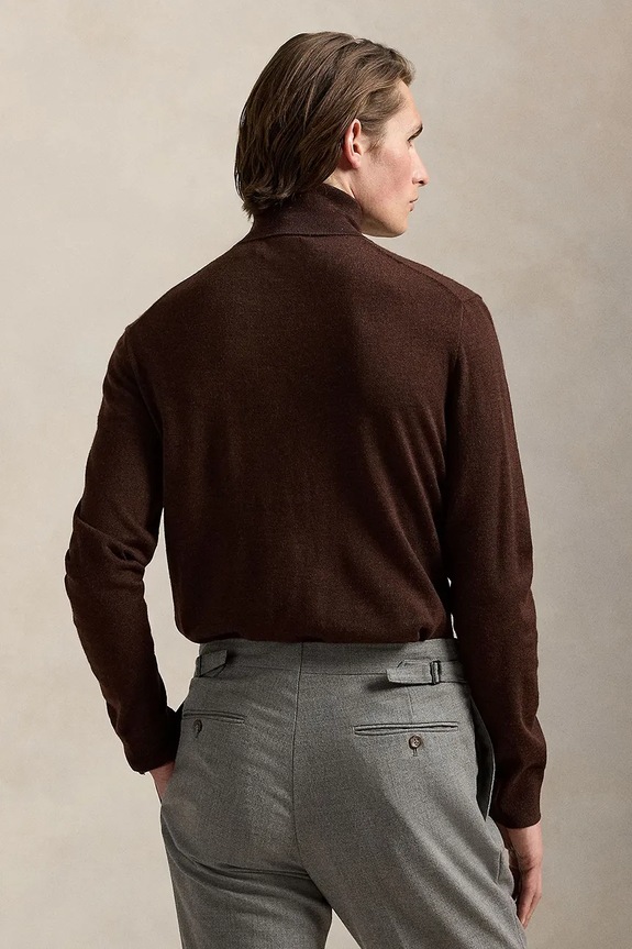Vlněný svetr Polo Ralph Lauren 710946145 hnědá AW25