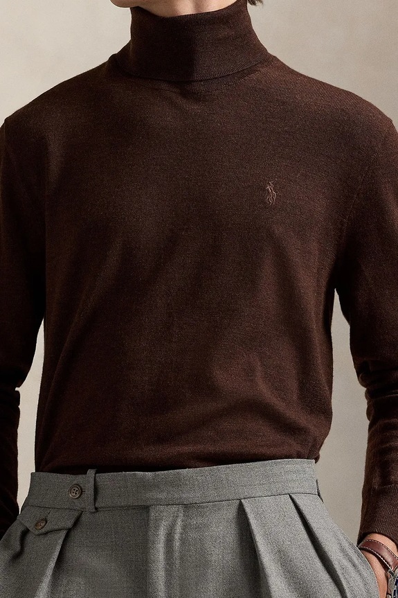 Vlněný svetr Polo Ralph Lauren hnědá 710946145