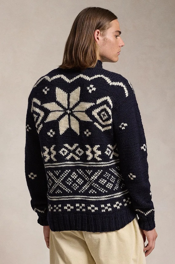 Polo Ralph Lauren gyapjú pulóver 710949302 kék AW24