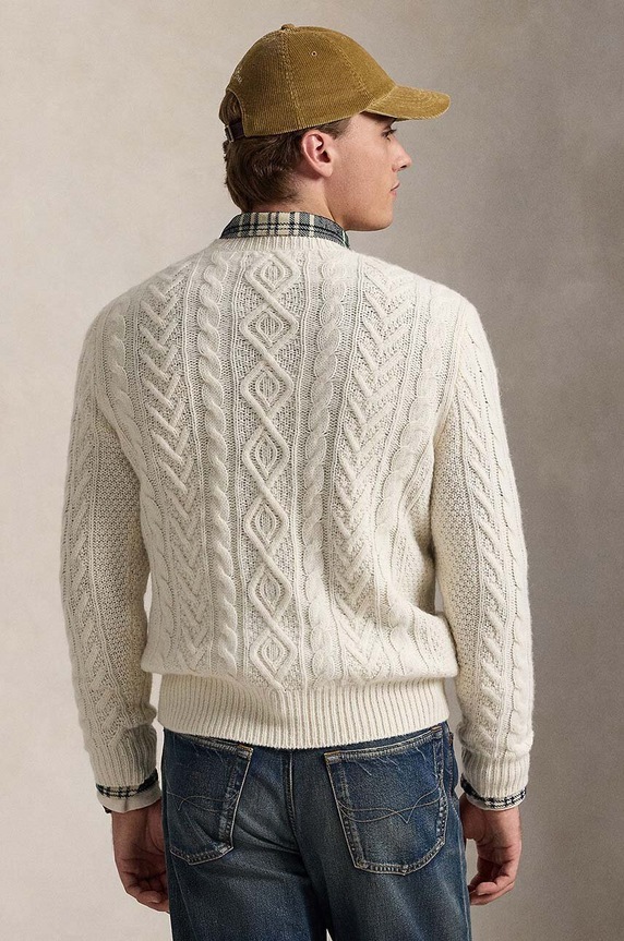 Vlněný svetr Polo Ralph Lauren 710949800 béžová AW24