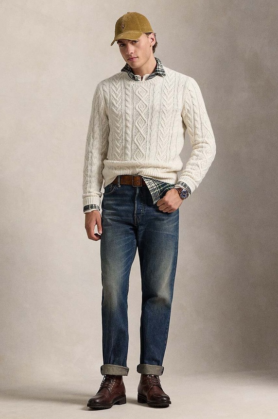 Oblečení Vlněný svetr Polo Ralph Lauren 710949800 béžová