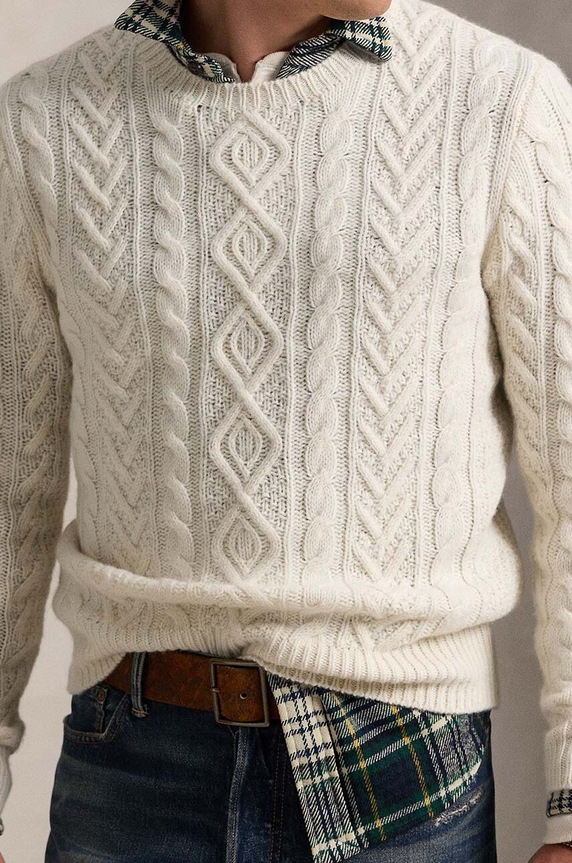 Vlněný svetr Polo Ralph Lauren béžová 710949800