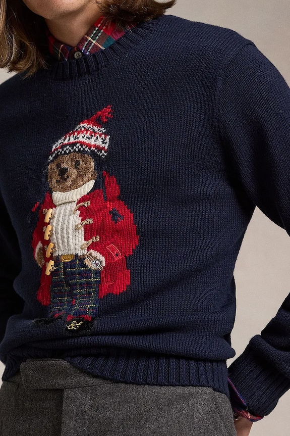 Бавовняний светр Polo Ralph Lauren темно-синій 710952384
