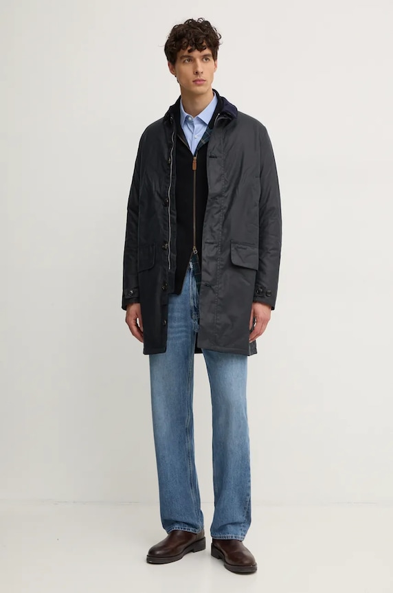 Barbour sweter wełniany MKN1590 czarny AW25