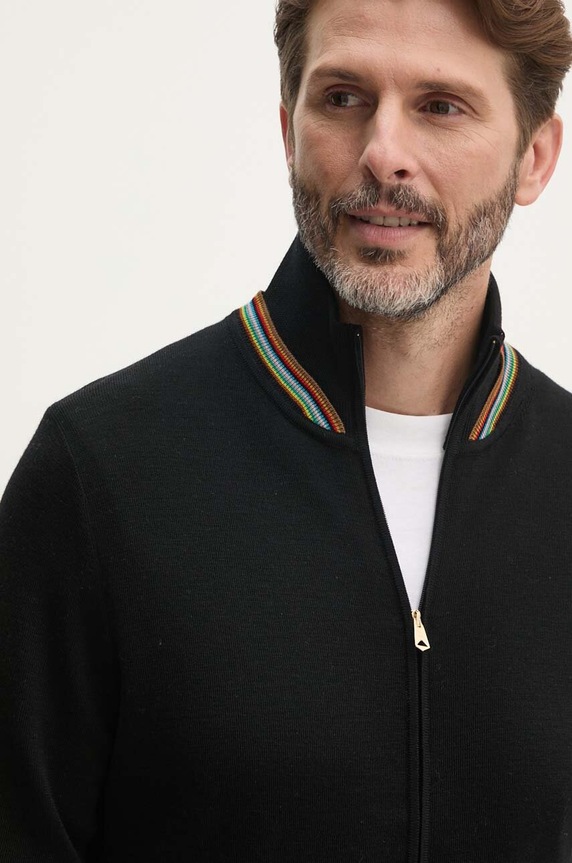 Paul Smith kardigan wełniany drobny wzór czarny M1R.905Y.N02501