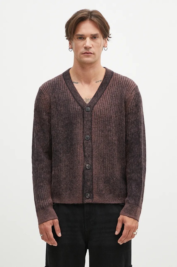 Paul Smith kardigan z domieszką wełny szpic brązowy M1R.917Y.N02506
