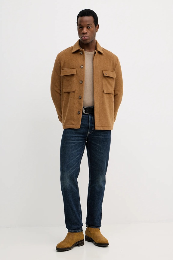 Πουλόβερ με προσθήκη μαλλιού Sisley 102HS1B17 μπεζ AW25