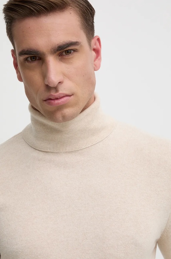 Sisley sweter z domieszką wełny beżowy 102HS2177