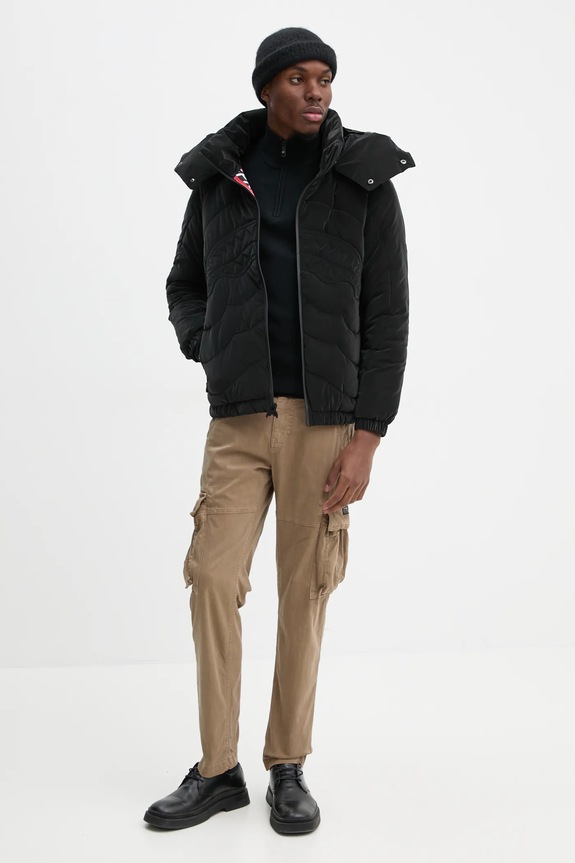Superdry gyapjú pulóver M6110616A.02A fekete AW24