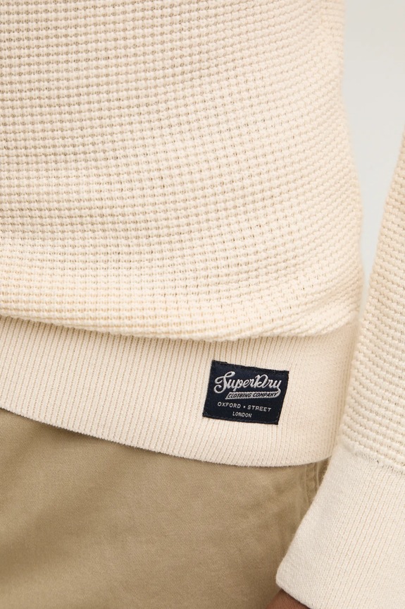 Superdry sweter bawełniany M6110657A.6ZC beżowy