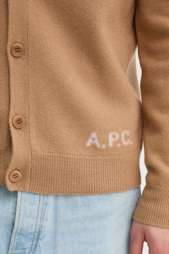 A.P.C. cardigan din lana kenny WVBDK.H22305 maro