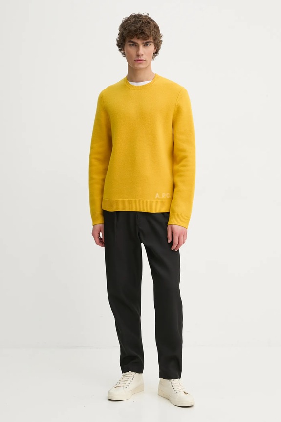 A.P.C. sweter wełniany pull edward WVBDK.H23059 żółty AW24