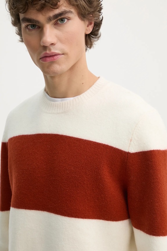 A.P.C. sweter wełniany pull edwardo pomarańczowy WVBDL.H23364