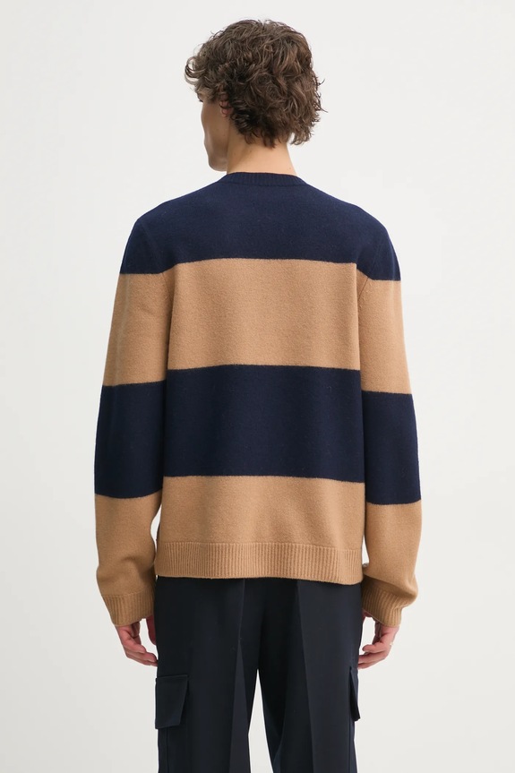 Odzież A.P.C. sweter wełniany pull edwardo WVBDL.H23364 granatowy