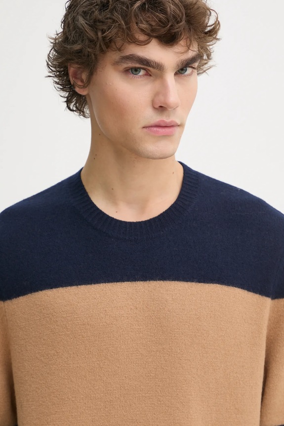 A.P.C. sweter wełniany pull edwardo granatowy WVBDL.H23364