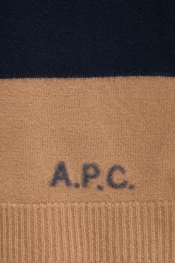 A.P.C. sweter wełniany pull edwardo WVBDL.H23364 granatowy