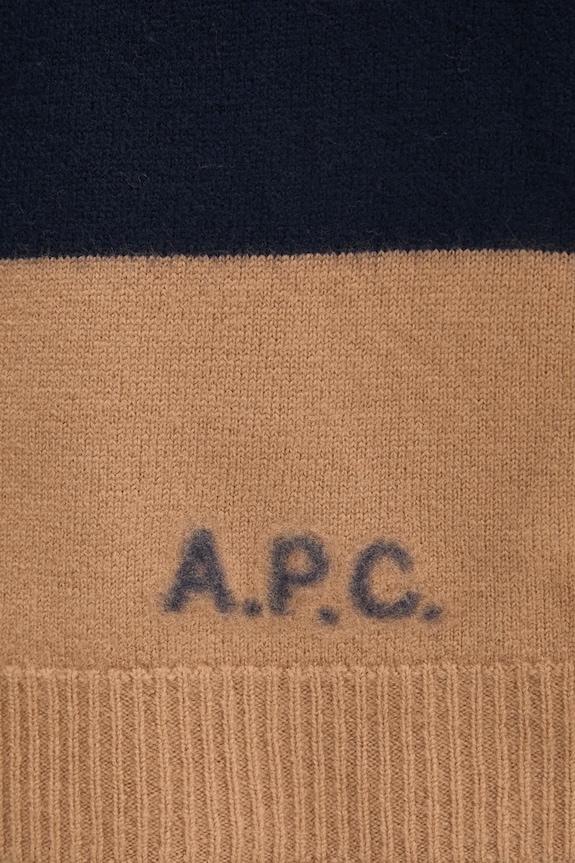 A.P.C. sweter wełniany pull edwardo WVBDL.H23364 granatowy