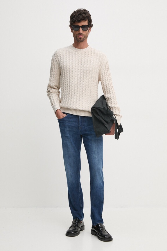 Pepe Jeans sweter bawełniany CHARLIE PM702453 beżowy AW24