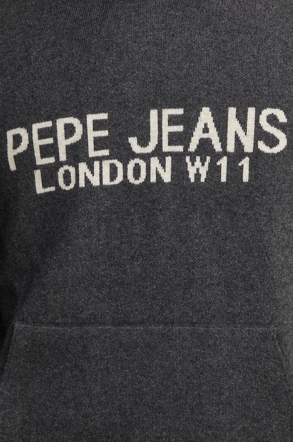 Pulover s dodatkom vune Pepe Jeans CARSON siva PM702459