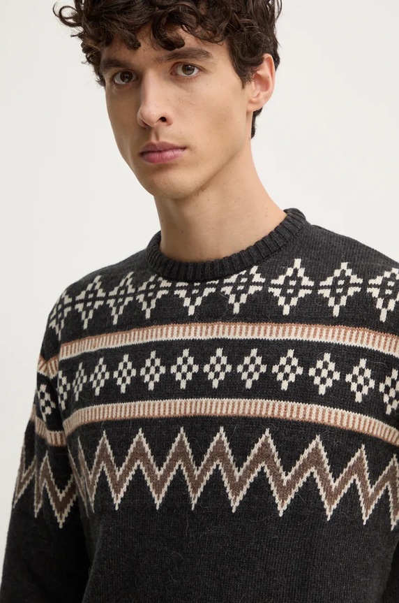 Svetr z vlněné směsi Pepe Jeans CHRISTOPHER šedá PM702460