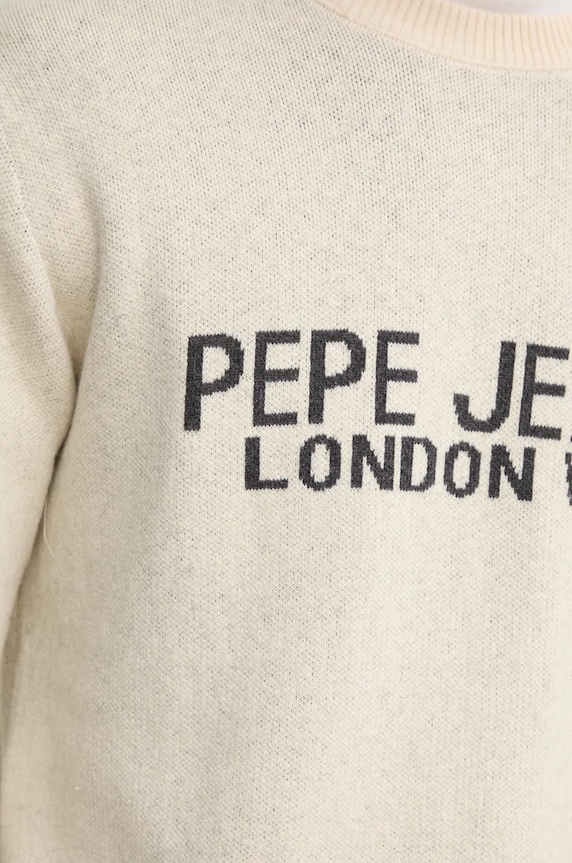 Pepe Jeans sweter z domieszką wełny CARDIN beżowy PM702466