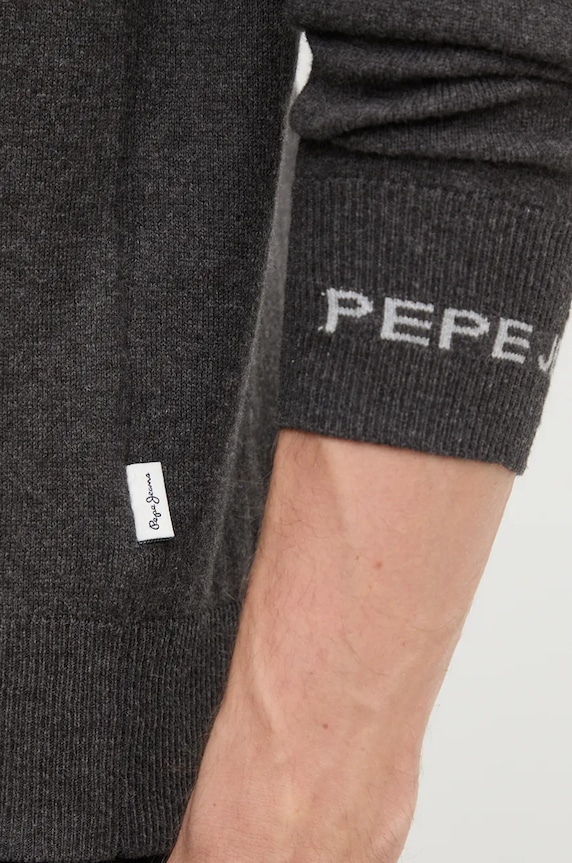 Pepe Jeans pulover din amestec de lana NEW ANDRE CREW NECK PM702469 gri