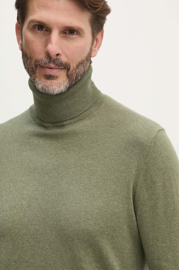 Svetr z vlněné směsi Pepe Jeans NEW ANDRE TURTLE NECK zelená PM702470