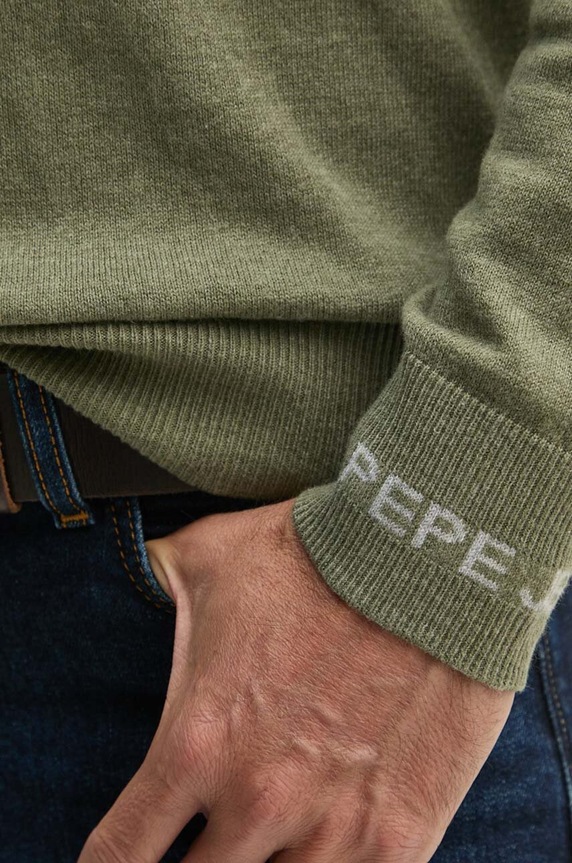Svetr z vlněné směsi Pepe Jeans NEW ANDRE TURTLE NECK PM702470 zelená