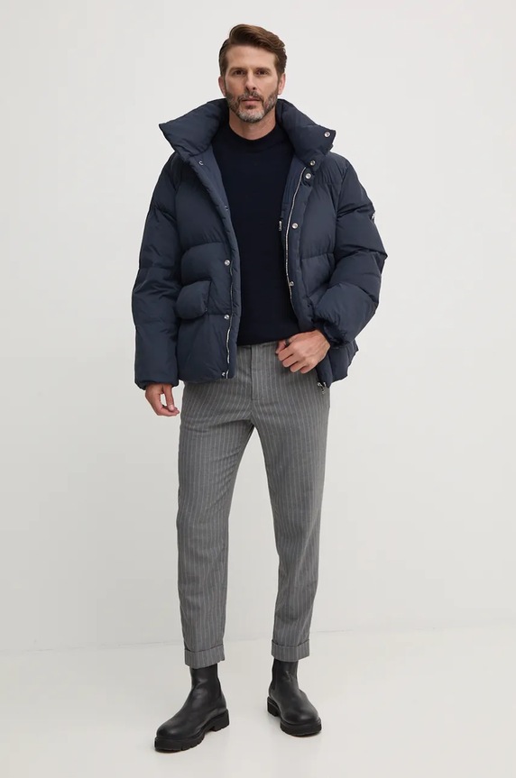 Pulover s dodatkom kašmira Boss Orange Anion_S 50527584 mornarsko plava AW25